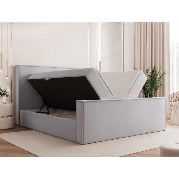 ELEGANCKIE ŁÓŻKO KONTYNENTALNE Z WYBOREM TKANIN POLIO 120X200 - POJEMNIK NA POŚCIEL